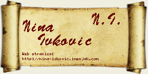 Nina Ivković vizit kartica